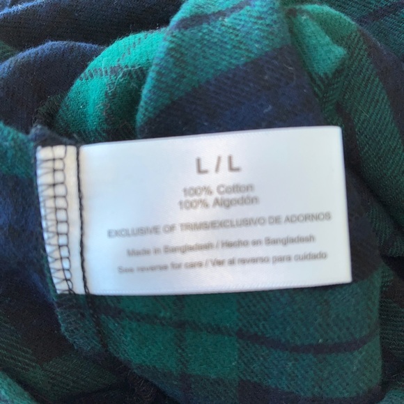 Eddie Bauer Men's Plaid Flannel Button Down Shirt Size L Blue Green. - Picture 11 of 11